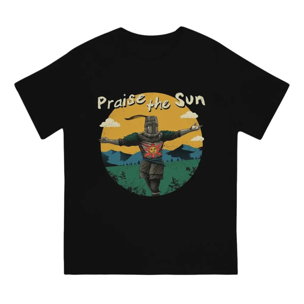 Men Praise The Sun 3 T Shirt Dark Souls Clothing Novelty Short Sleeve Crewneck Tees Printed 1 - Dark Souls Gifts